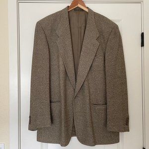 Talia Uomo Blazer Mens 40 Tan Textured Tweed Single Button